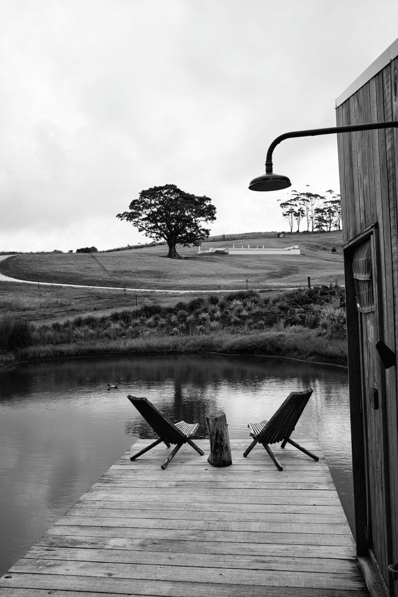 Sun Ranch Byron's waterside deck and open landscape